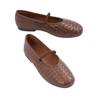 Journey –  Florence Handmade Calfskin Flats – Chestnut