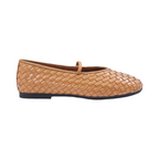 Journey –  Florence Handmade Calfskin Flats – Milk Tea