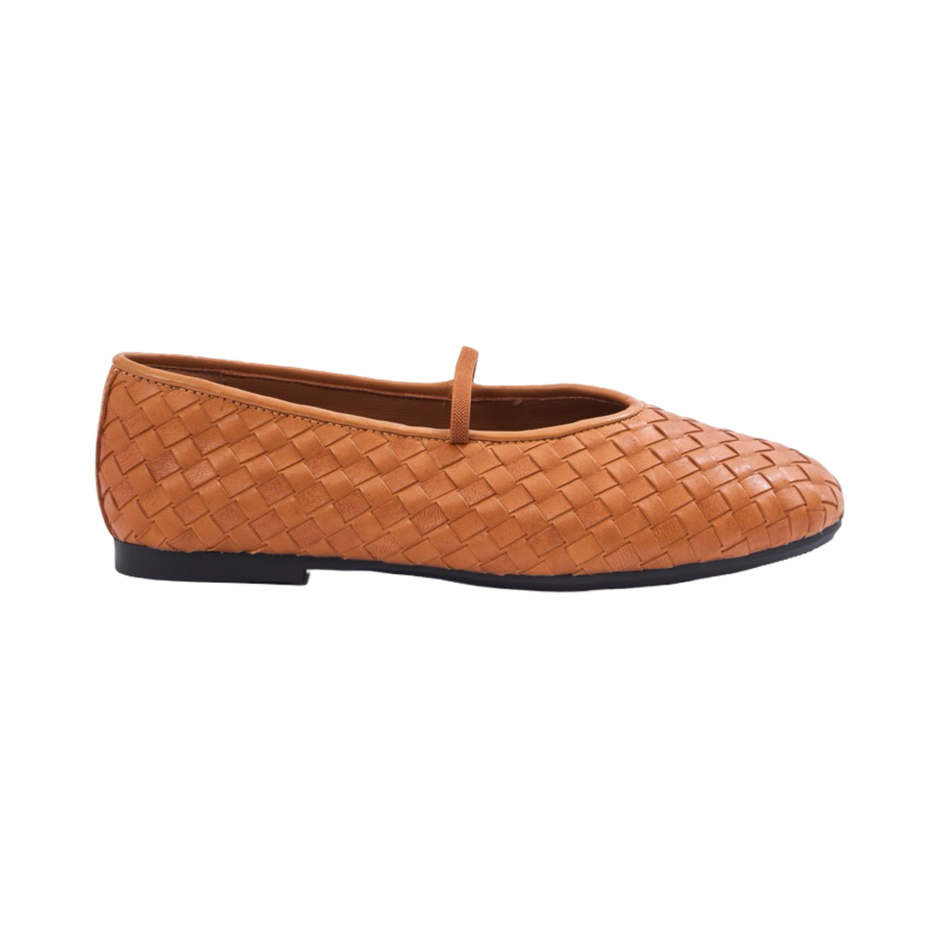 Chan Journey – Florence Handmade Woven Calfskin Flats – Camel