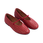 Journey –  Florence Handmade Calfskin Flats – Ruby