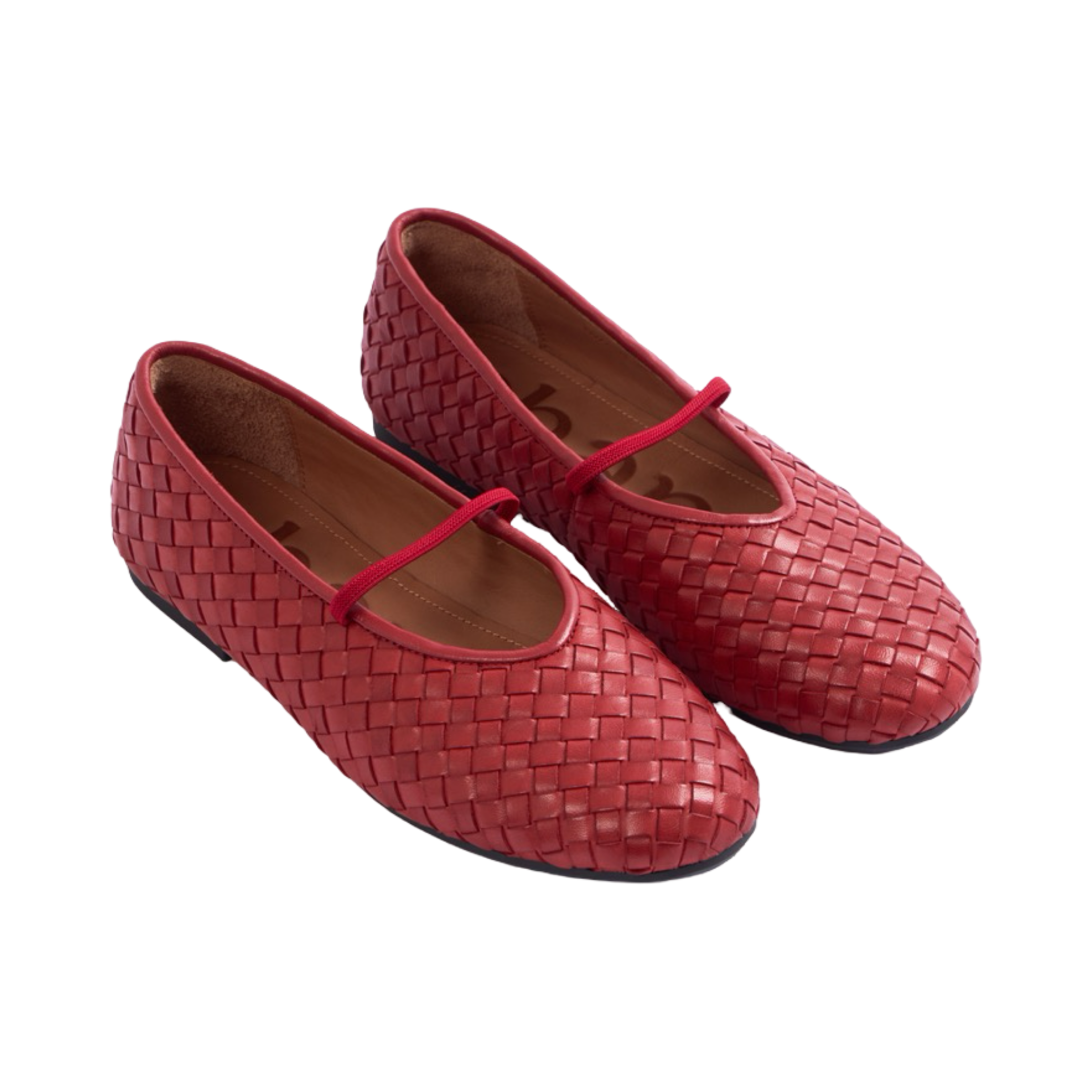Chan Journey – Florence Handmade Woven Calfskin Flats – Ruby