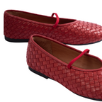 Journey –  Florence Handmade Calfskin Flats – Ruby