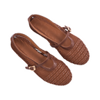 Journey –  Verona HandMesh Flats – Chestnut
