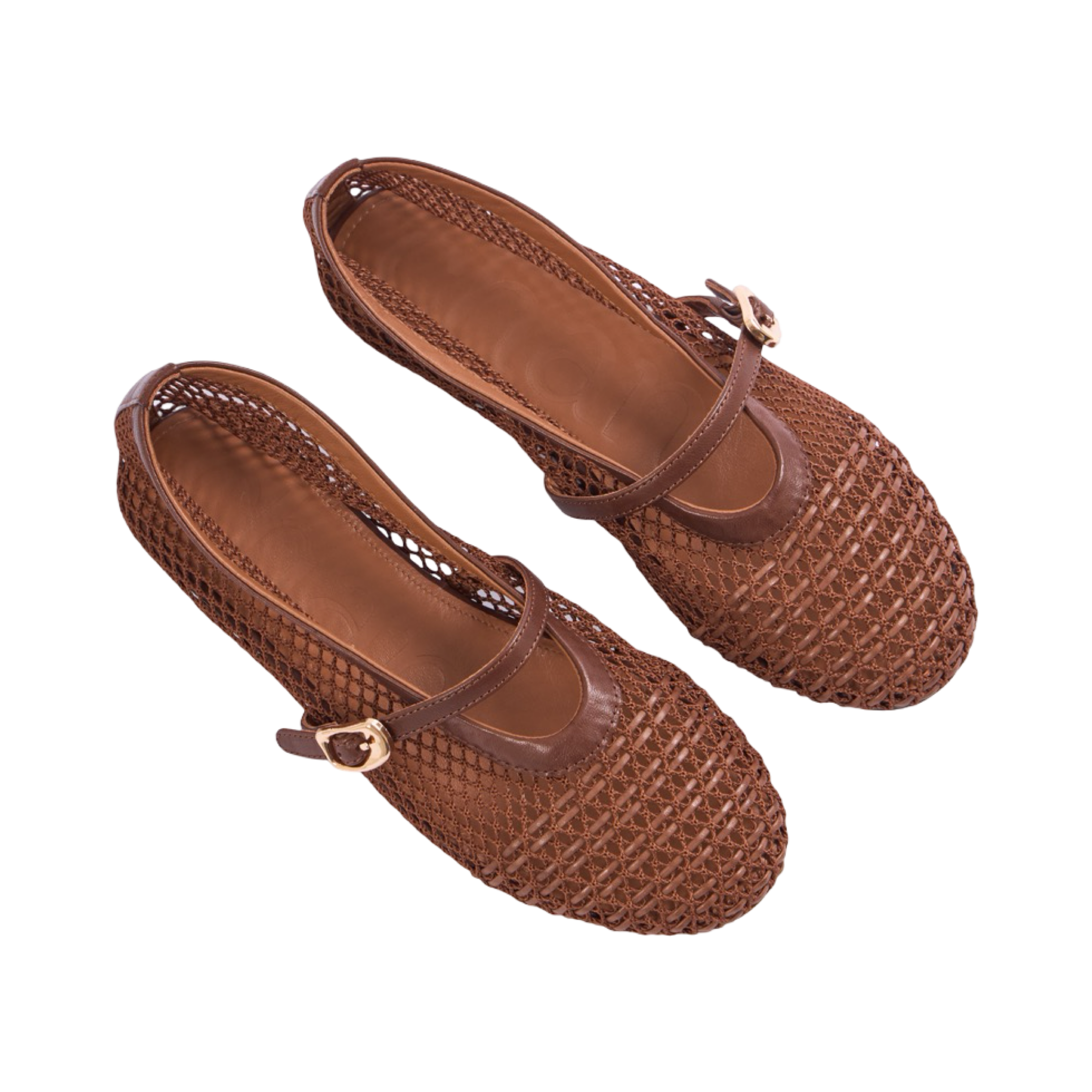 Chan Journey – Verona Handwoven Mesh Flats – Chestnut