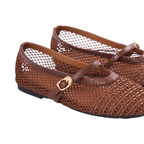 Journey –  Verona HandMesh Flats – Chestnut