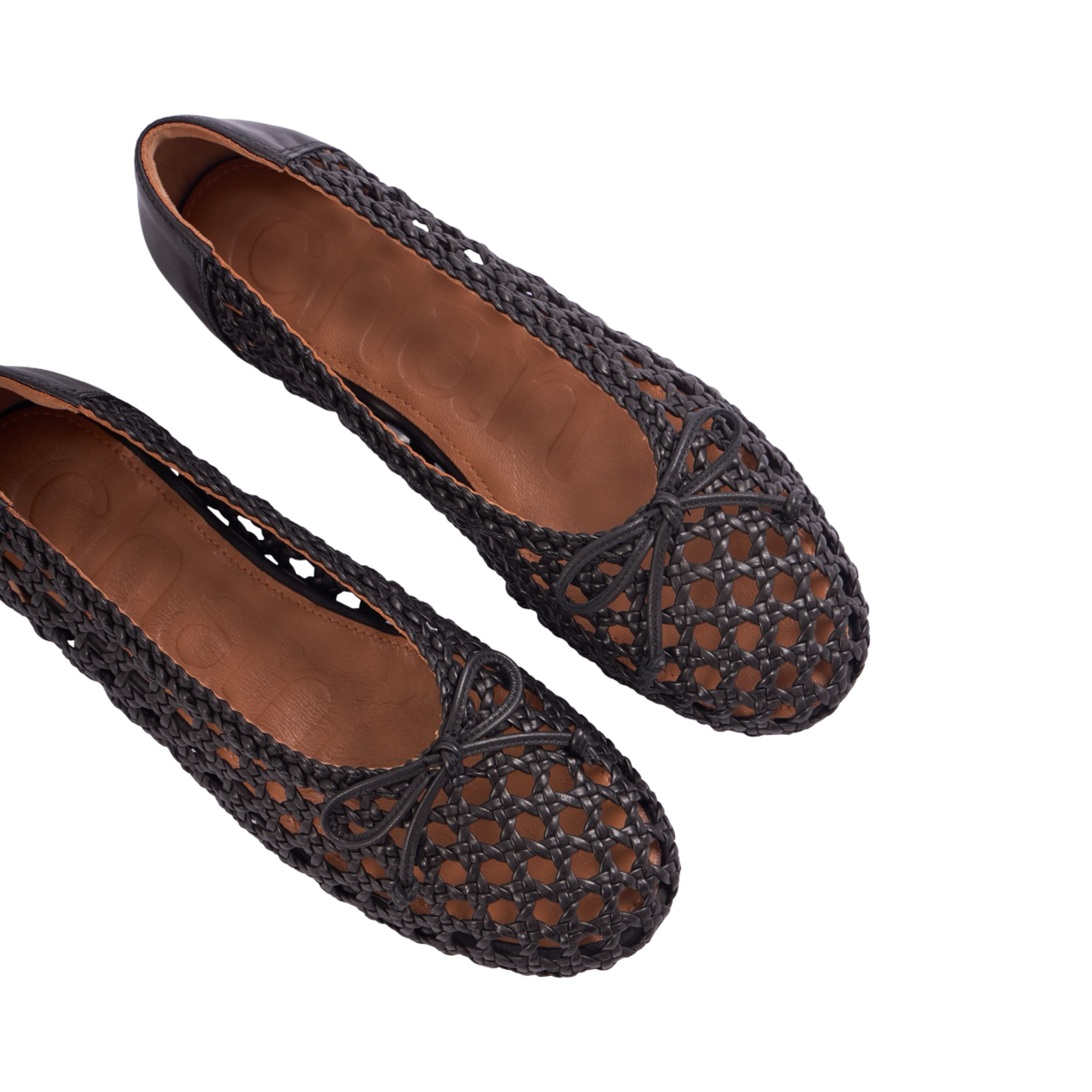 Chan Journey – Roma Handmade Woven Calfskin Flats – Midnight