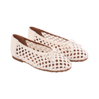 Journey –  Roma Handmade Calfskin Flats – Snow