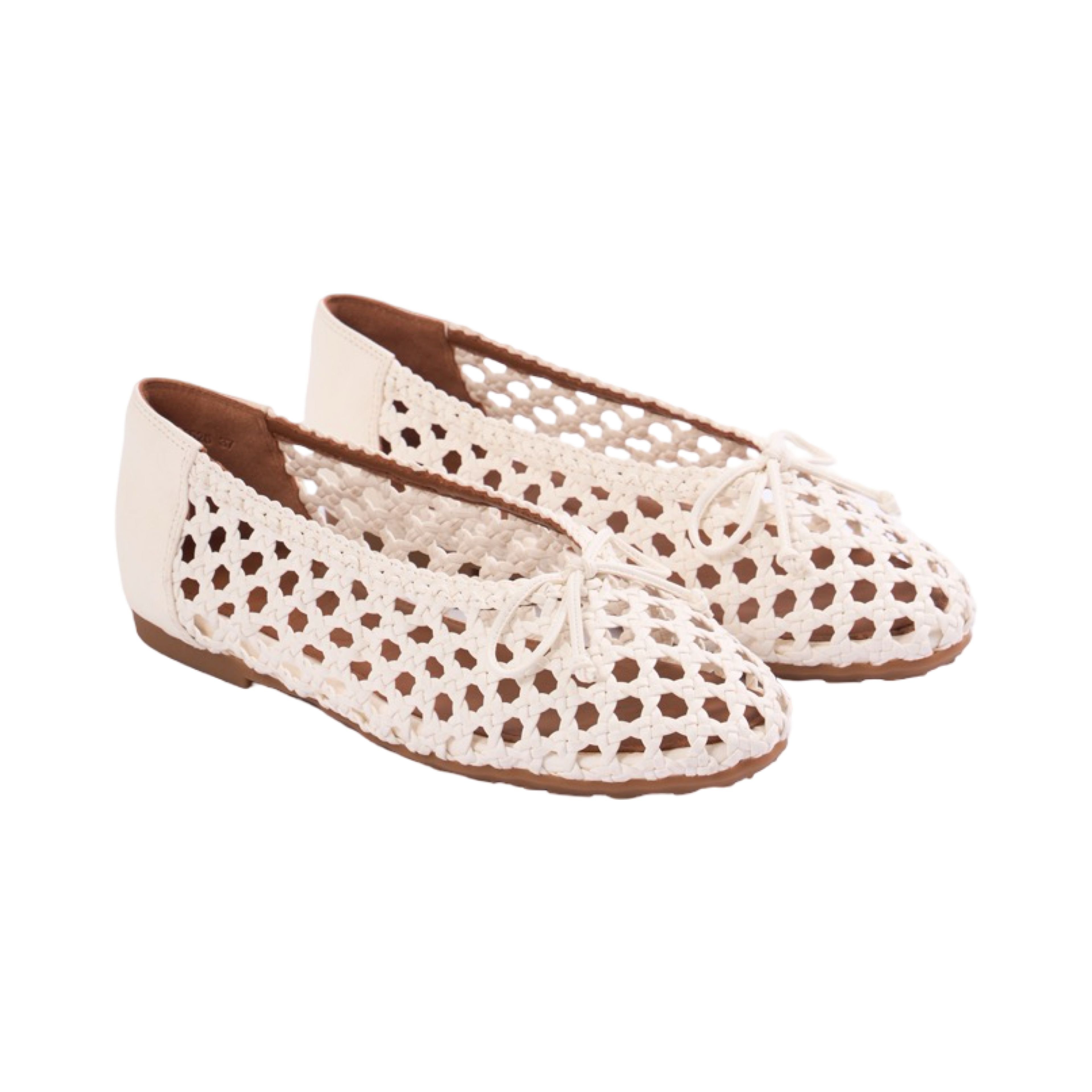 Chan Journey – Roma Handmade Woven Calfskin Flats – Snow