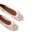 Journey –  Roma Handmade Calfskin Flats – Snow