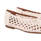 Journey –  Roma Handmade Calfskin Flats – Snow