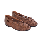 Journey –  Roma Handmade Calfskin Flats – Chestnut