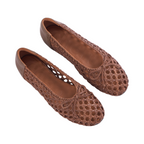 Journey –  Roma Handmade Calfskin Flats – Chestnut