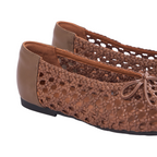 Journey –  Roma Handmade Calfskin Flats – Chestnut