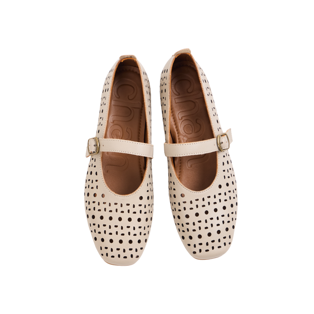 Journey – Siena Calfskin Mary Jane Flats – Smoky Grey