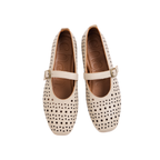 Journey – Siena Calfskin Mary Jane Flats – Smoky Grey