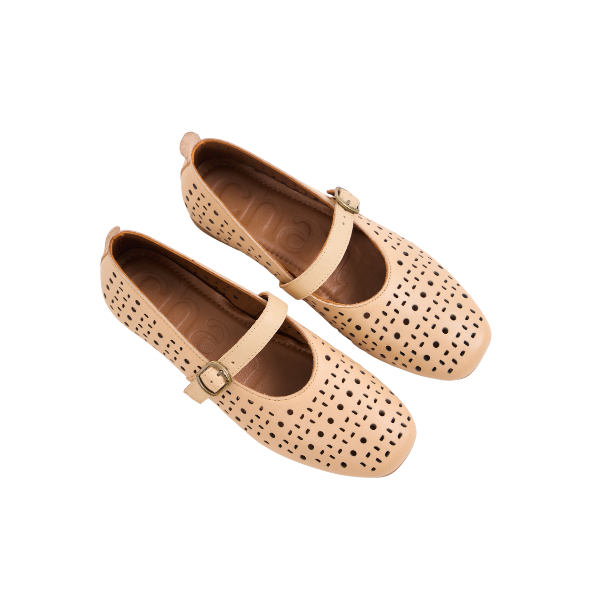 Journey – Siena Calfskin Mary Jane Flats – Milk Tea