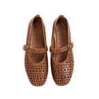 Journey – Siena Calfskin Mary Jane Flats – Chestnut