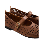 Journey – Siena Calfskin Mary Jane Flats – Chestnut