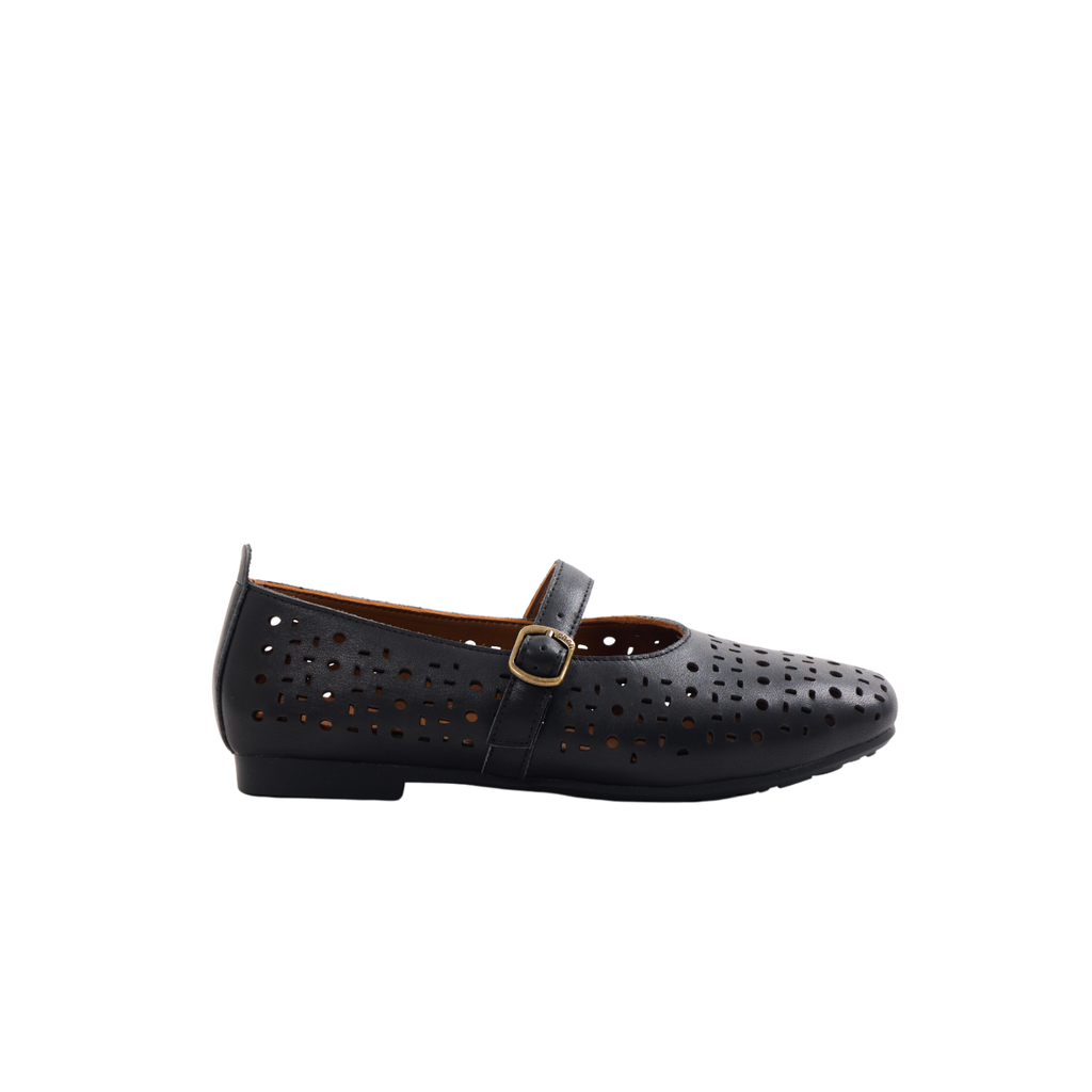 Journey – Siena Calfskin Mary Jane Flats – Midnight