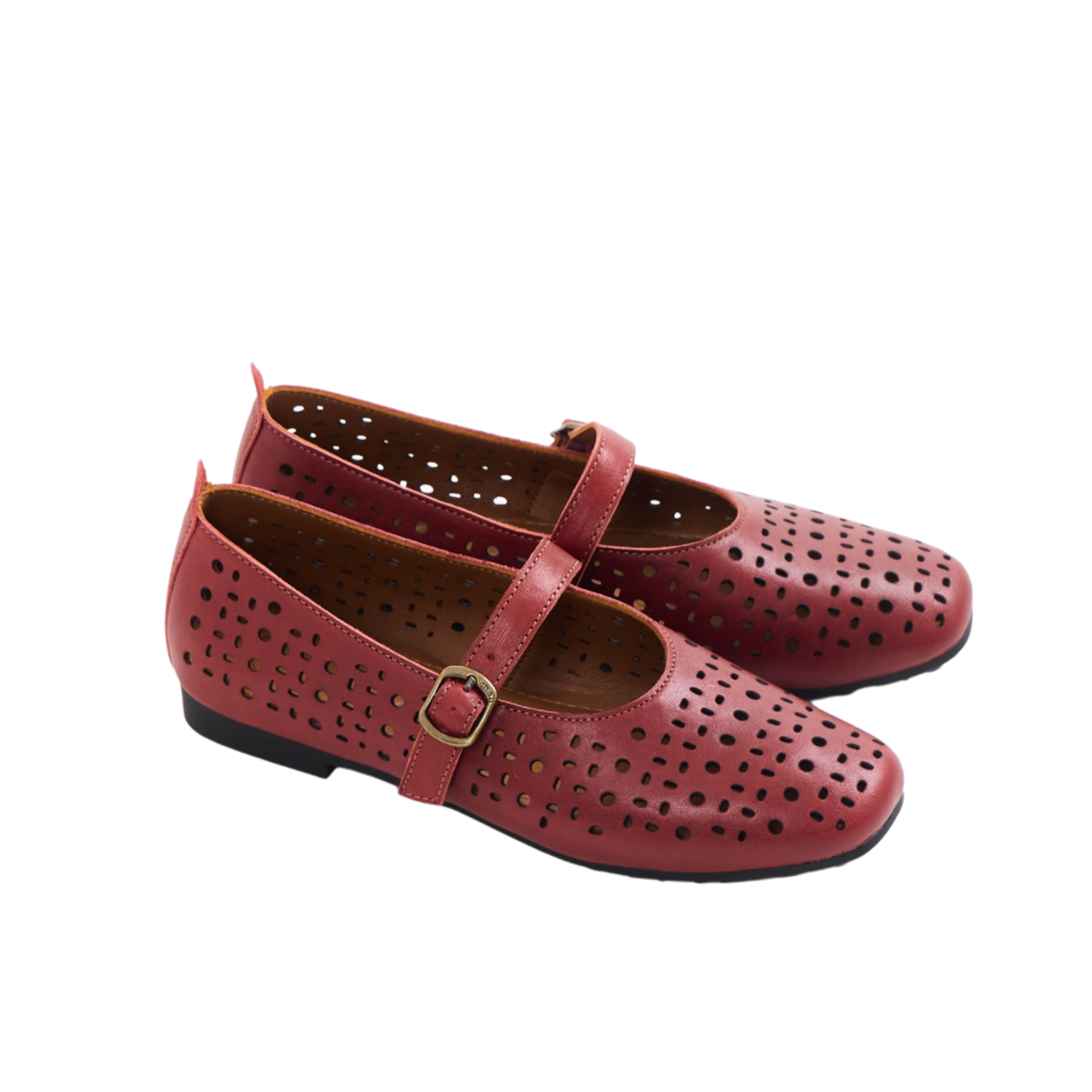 Journey – Siena Calfskin Mary Jane Flats – Red Wine