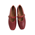 Journey – Siena Calfskin Mary Jane Flats – Red Wine
