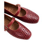 Journey – Siena Calfskin Mary Jane Flats – Red Wine