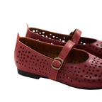 Journey – Siena Calfskin Mary Jane Flats – Red Wine