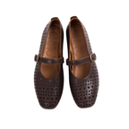 Journey – Siena Calfskin Mary Jane Flats – Chocolate