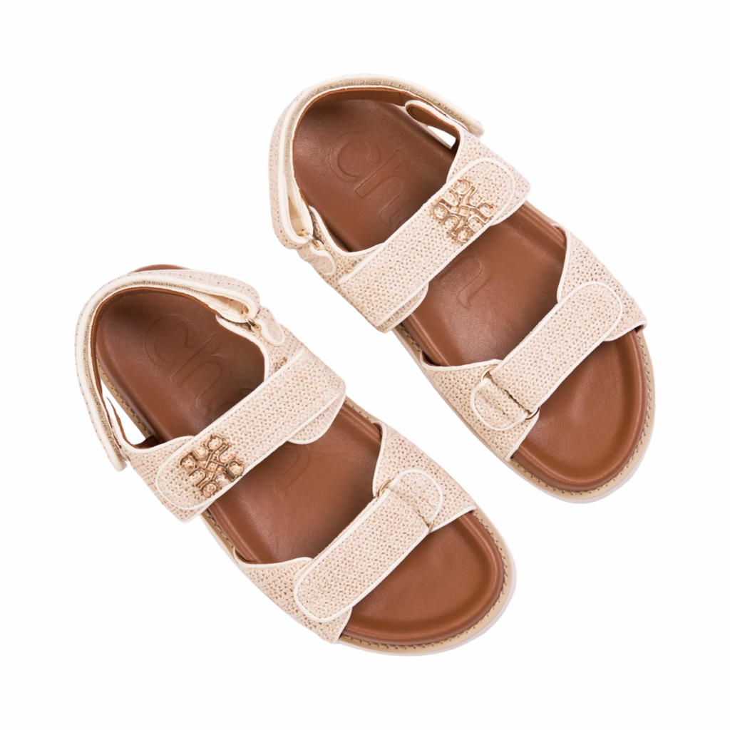 Riviera – Positano Monogram Sandals – Ivory