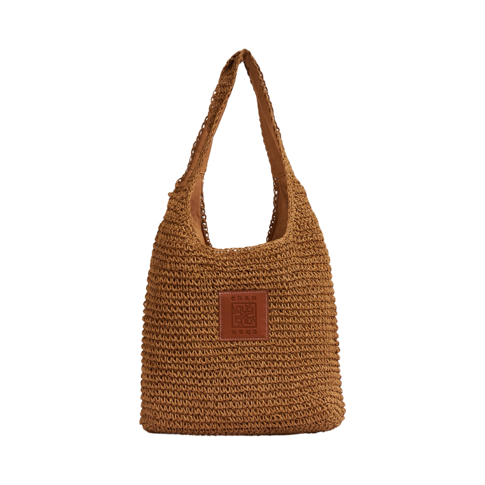 Straw Tote Bag - Brown