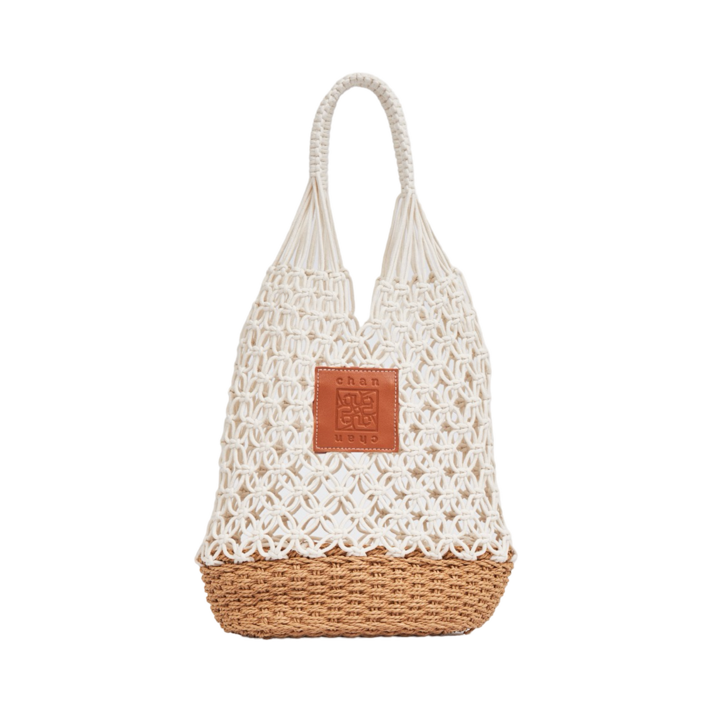 Knitted Bag - White Brown