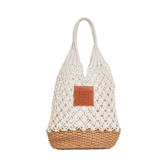 Knitted Bag - White Brown