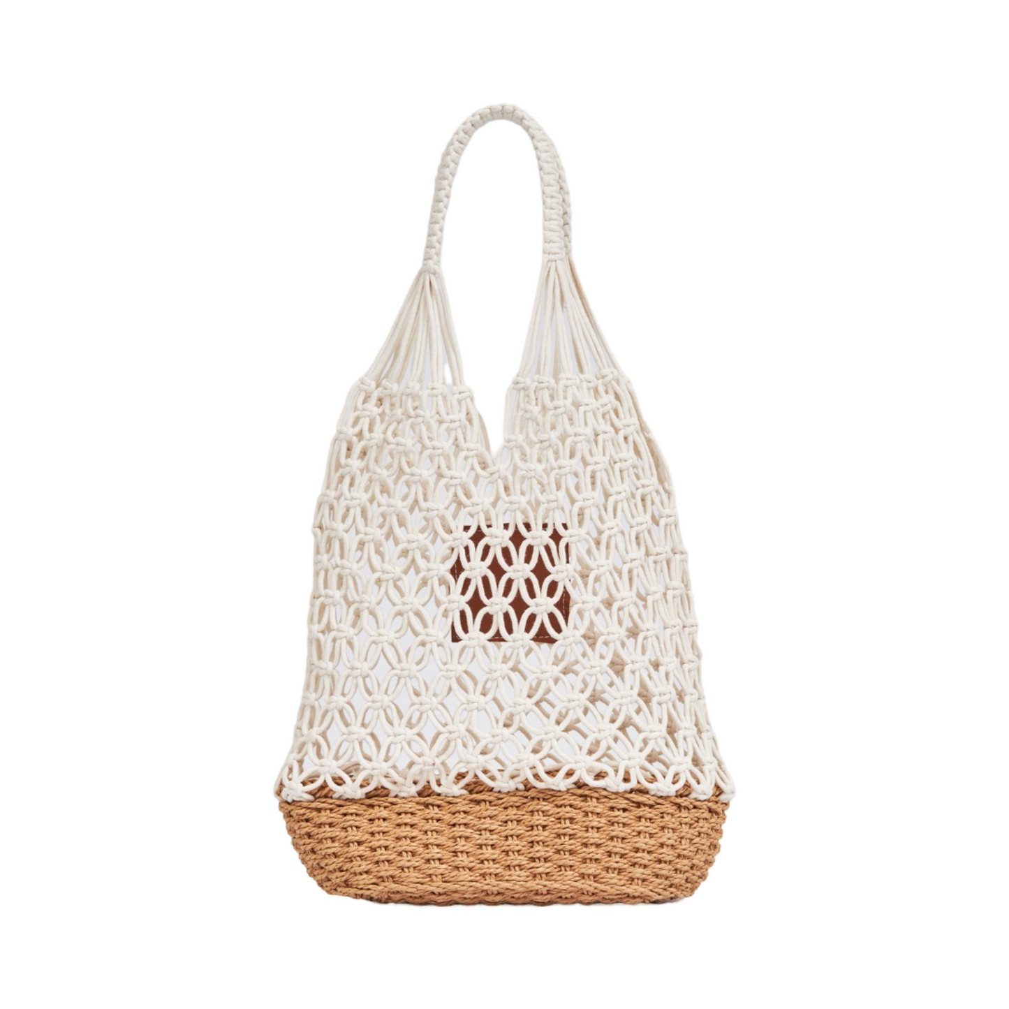 Knitted Bag - White Brown