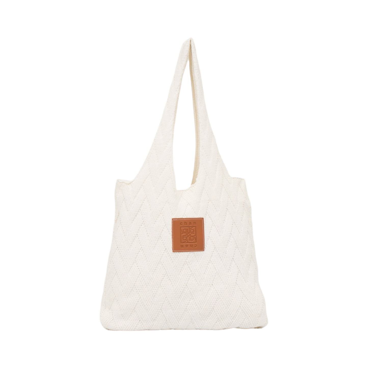 Knitted Tote Bag - Beige
