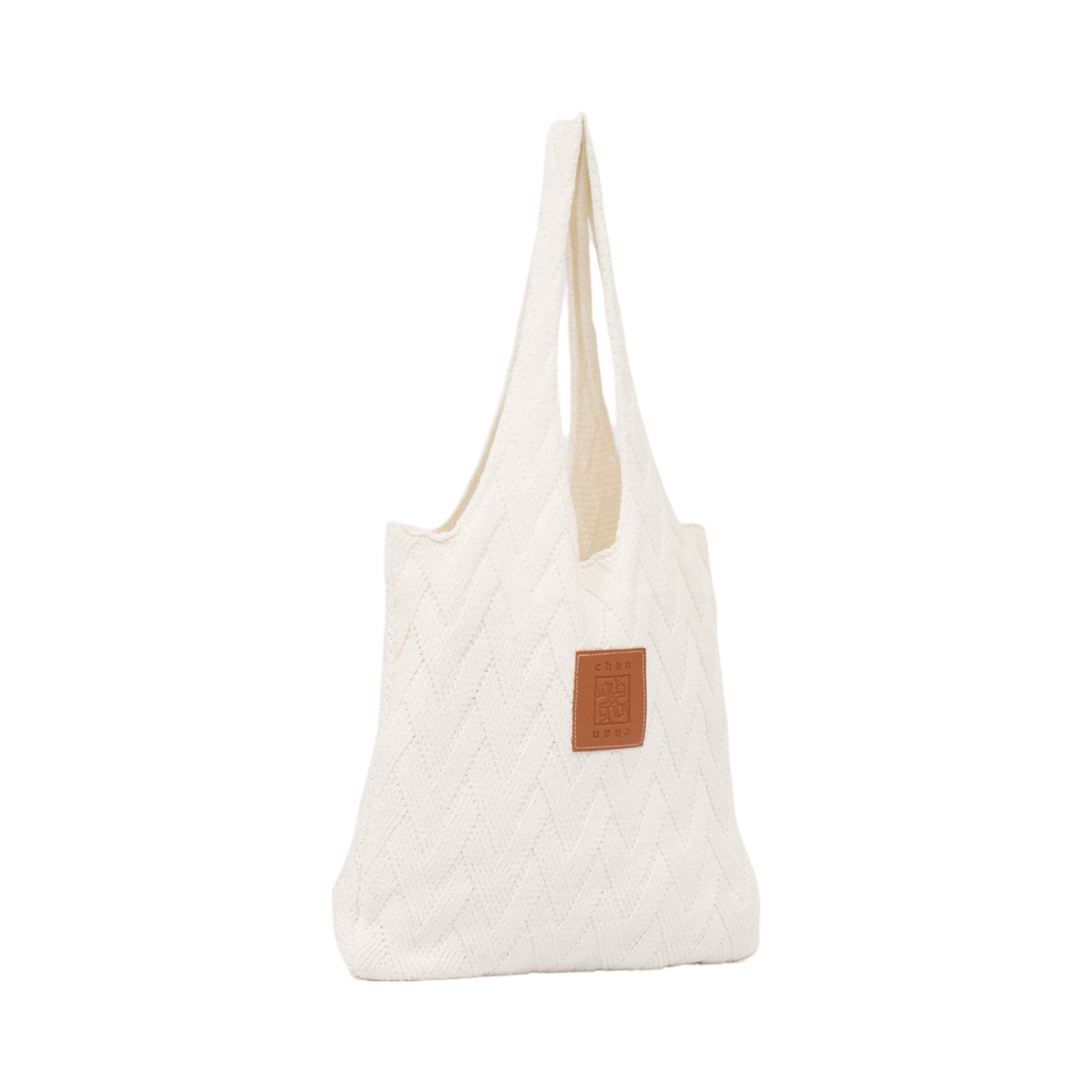 Knitted Tote Bag - Beige