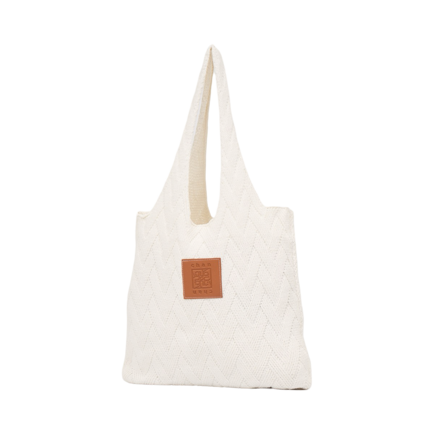 Knitted Tote Bag - Beige