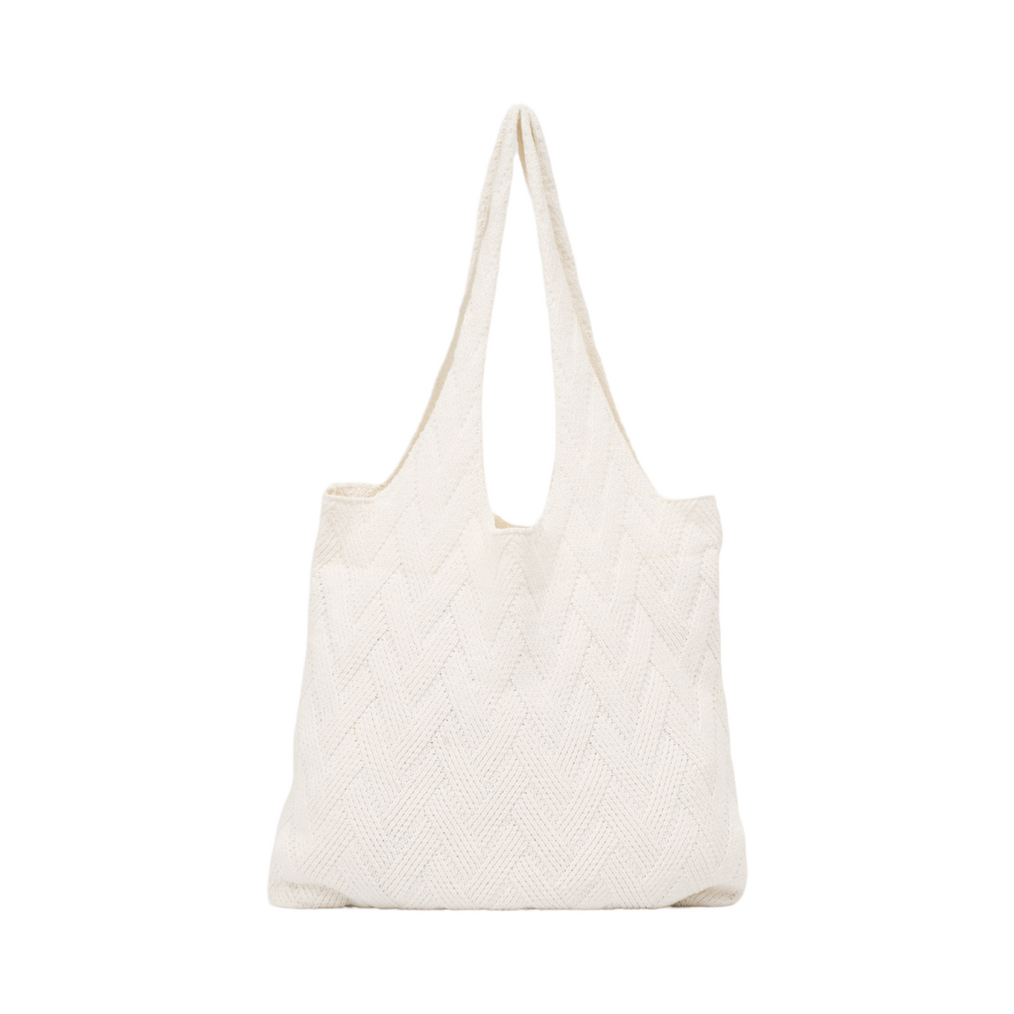 Knitted Tote Bag - Beige