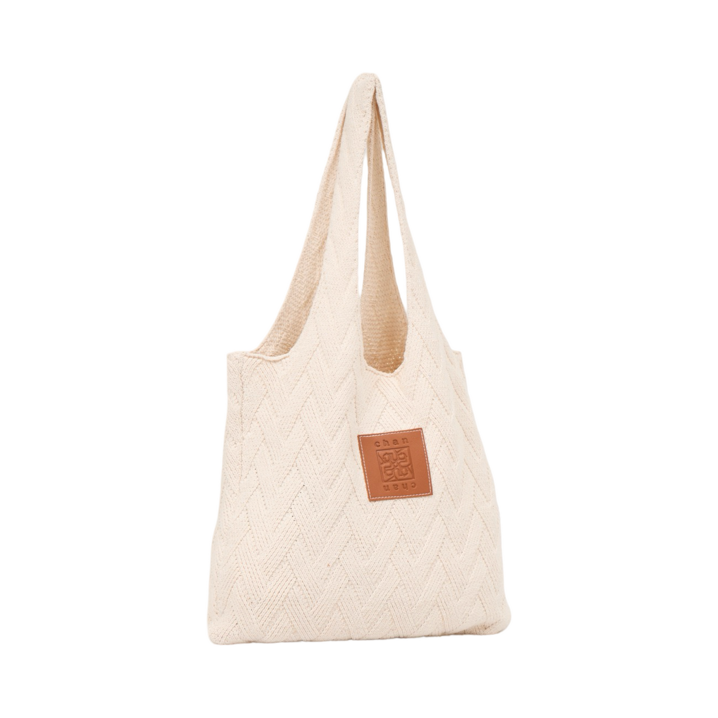 Knitted Tote Bag - Beige