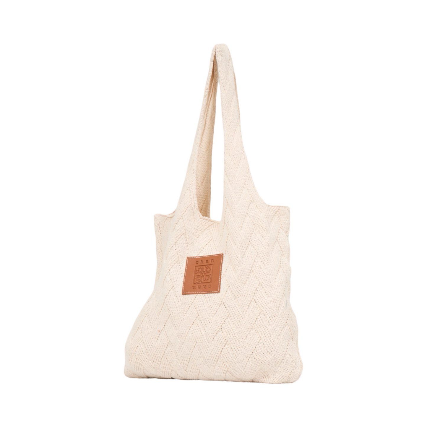 Knitted Tote Bag - Beige