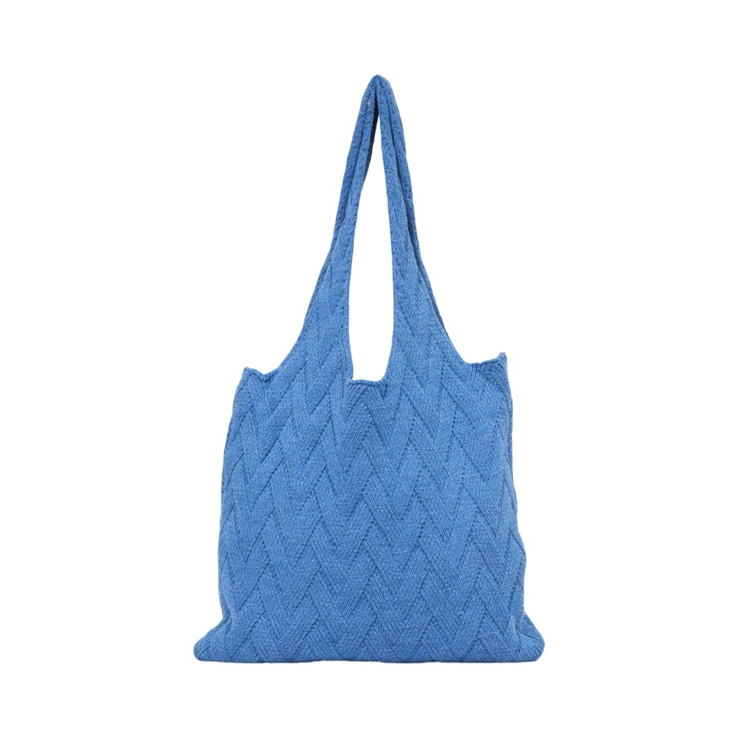 Knitted Tote Bag - Blue