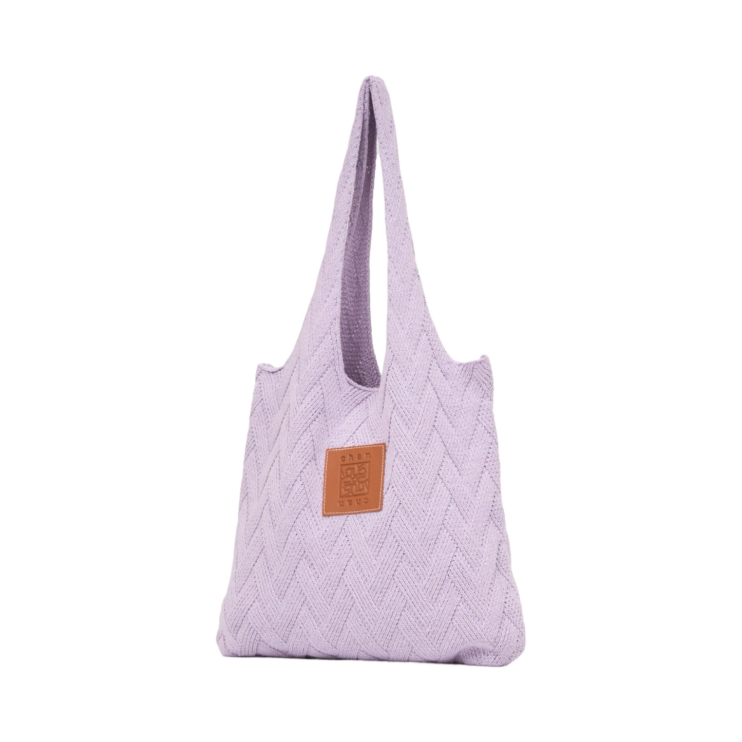 Knitted Tote Bag - Purple