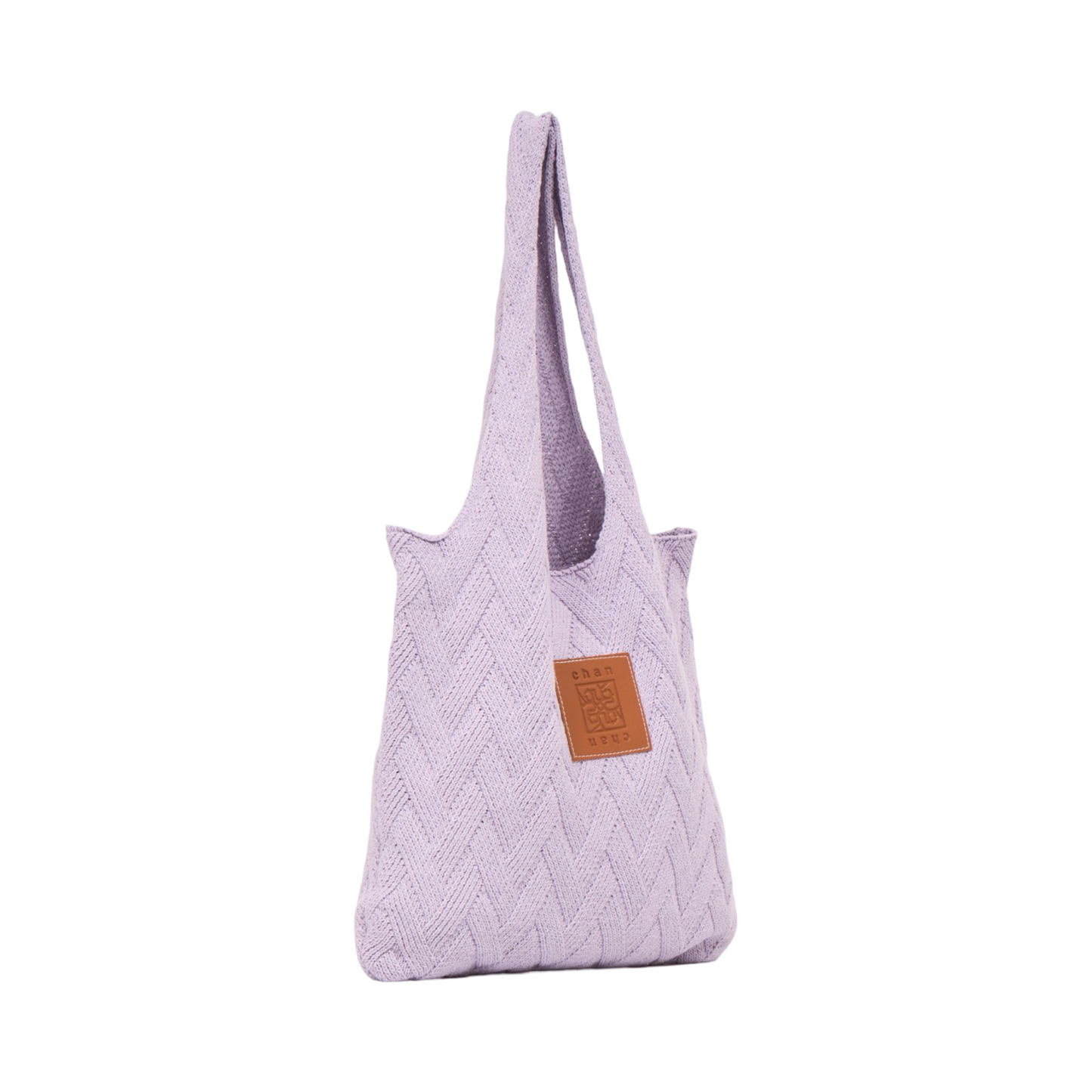 Knitted Tote Bag - Purple