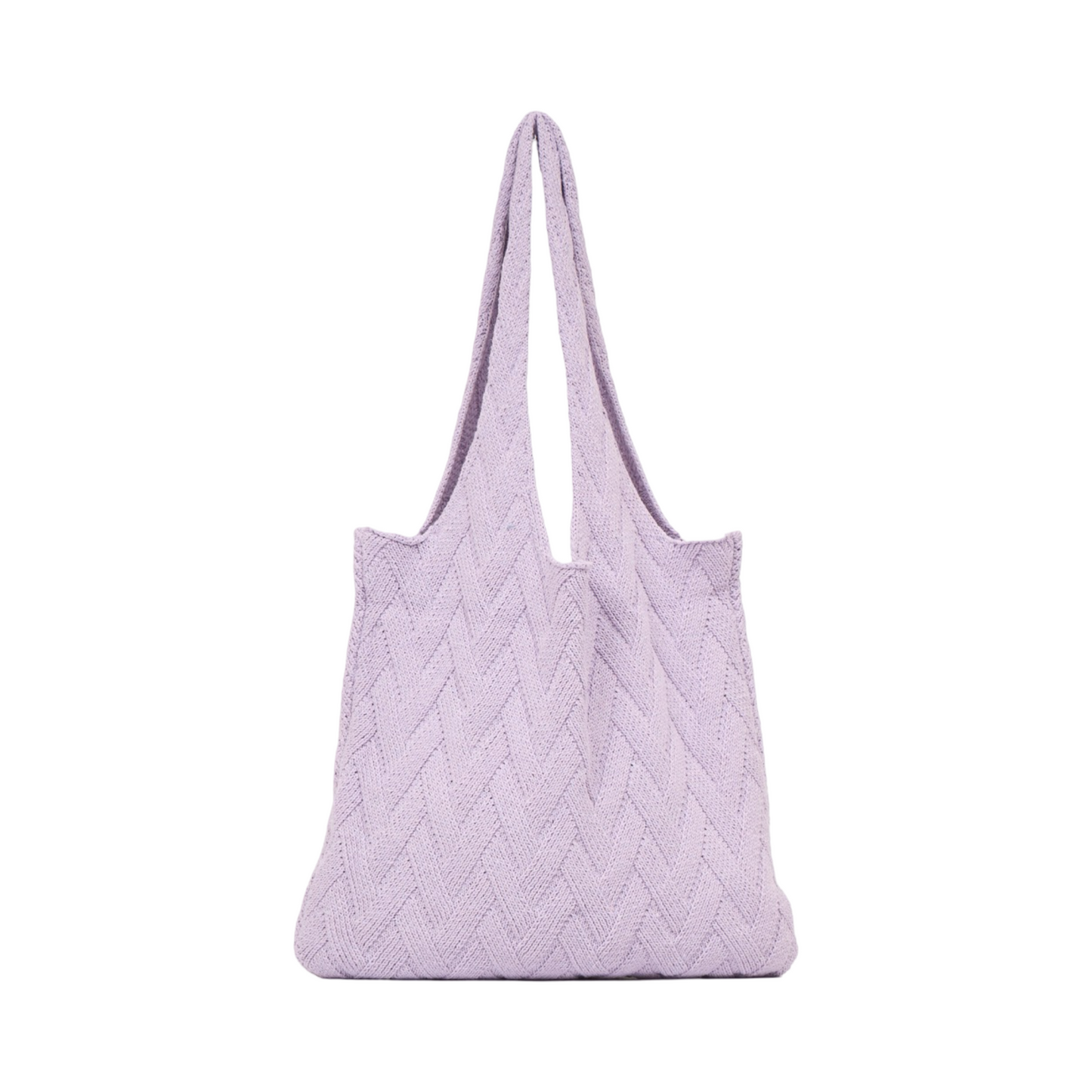 Knitted Tote Bag - Purple