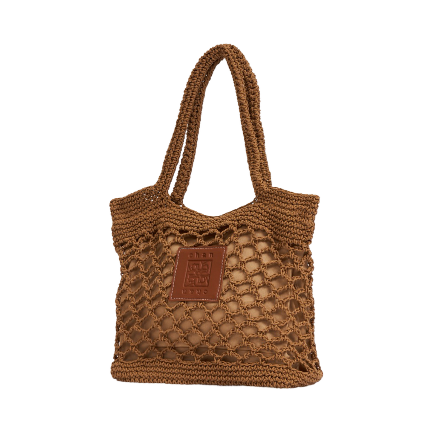 Knitted Tote Bag - Brown