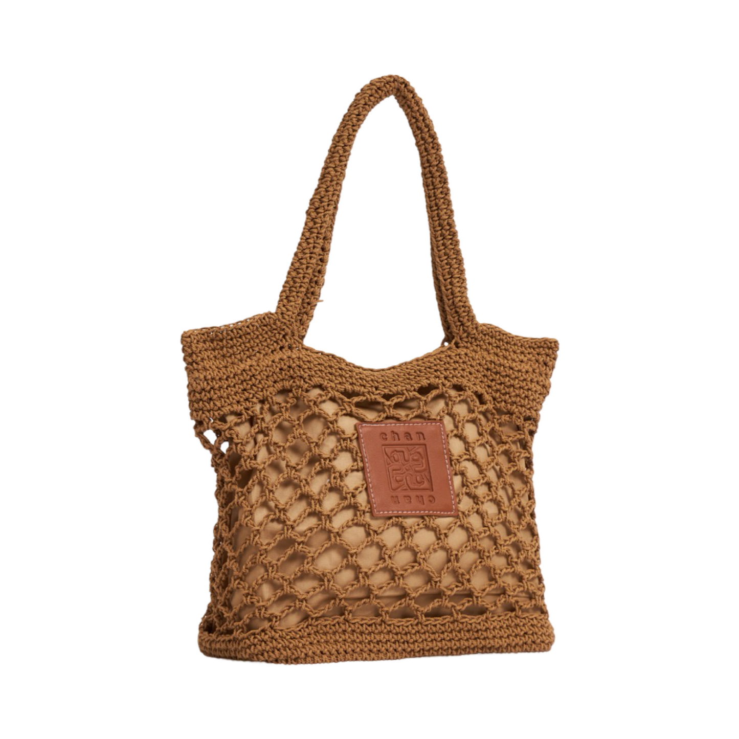 Knitted Tote Bag - Brown