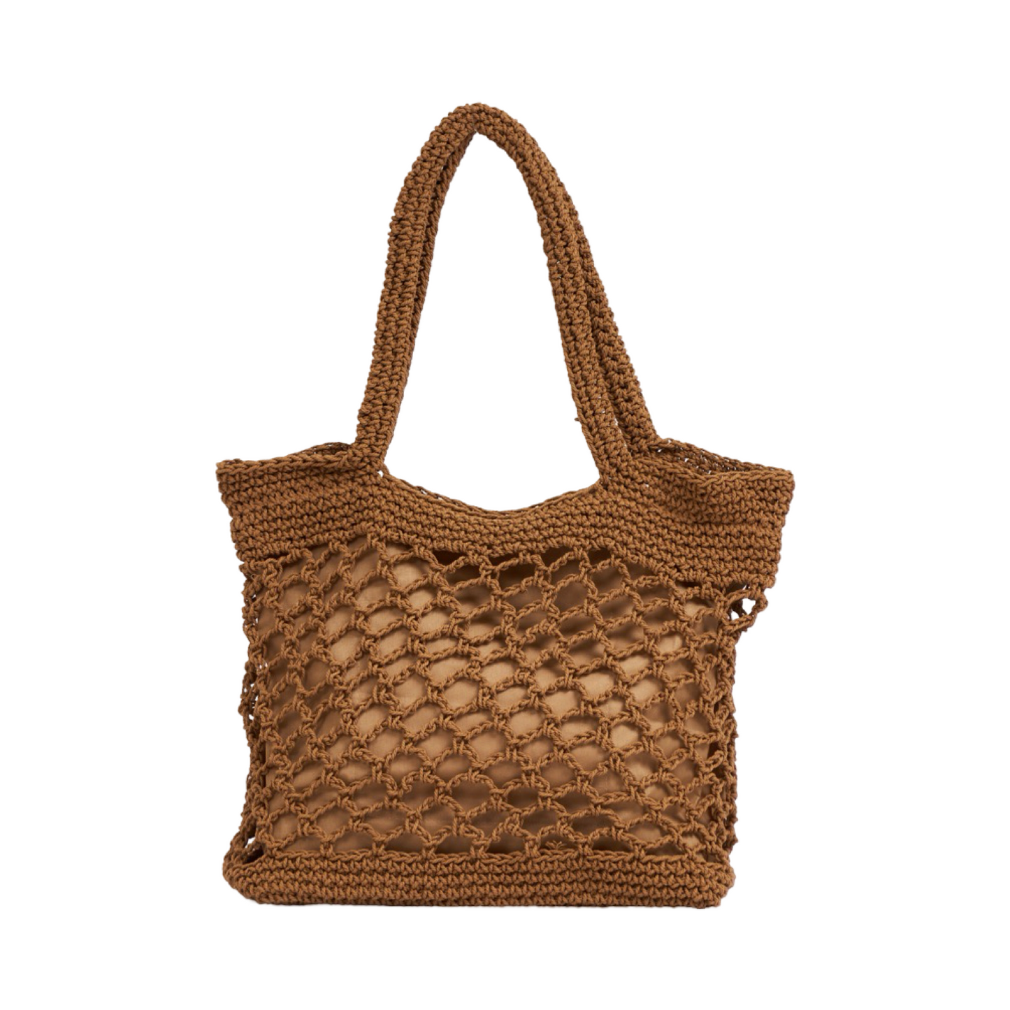 Knitted Tote Bag - Brown