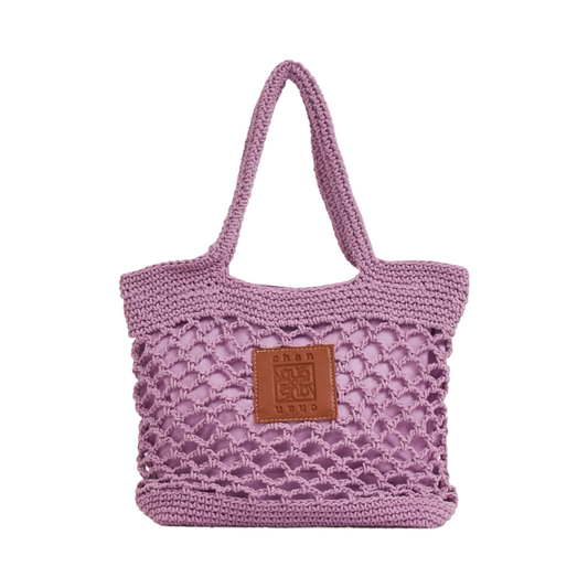 Knitted Tote Bag - Purple