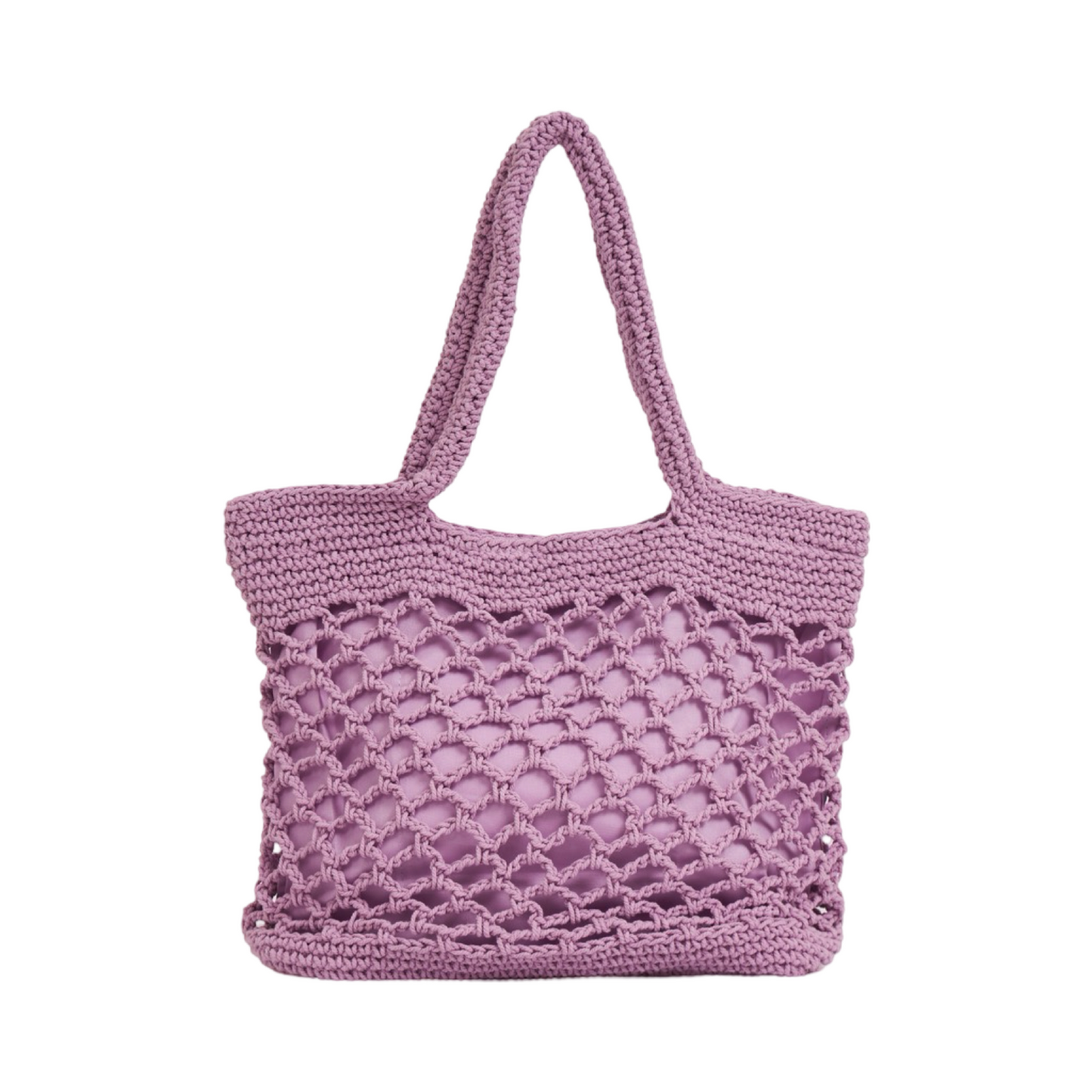 Knitted Tote Bag - Purple