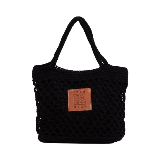 Knitted Tote Bag - Black