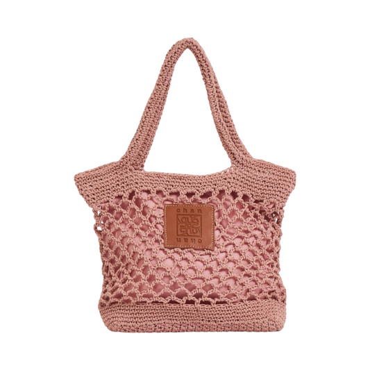 Knitted Tote Bag - Pink